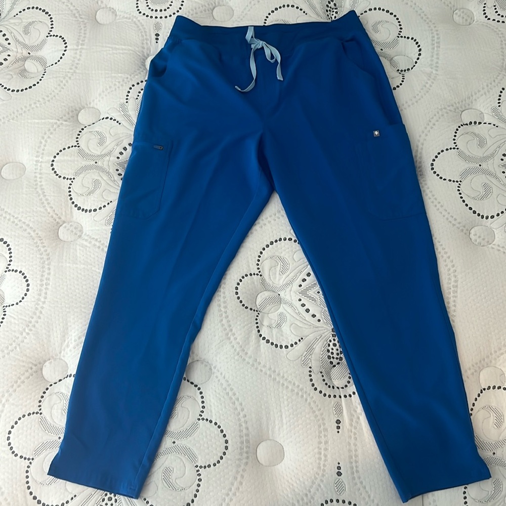FIGS women's Royal Blue Yola High Waisted 2.0 - Tall Skinny Scrub Pants